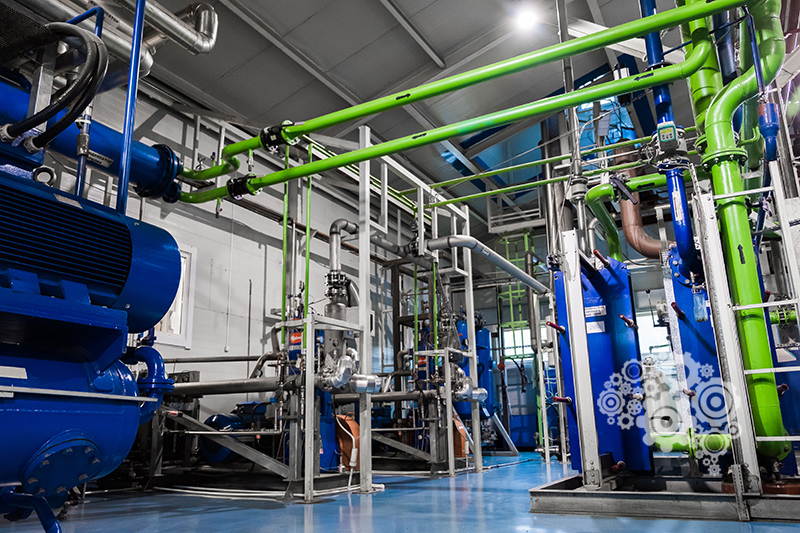 Moscow, RF, 03.20.2019: Automatic water and sprinkler fire extinguishing system. Fire extinguishing equipment. Shut-off valves and control units. Production Factory